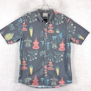 Deus Ex Machina Shirt Mens XXL Multicolor Botanical AOP Sunwashed Beach Hawaiian